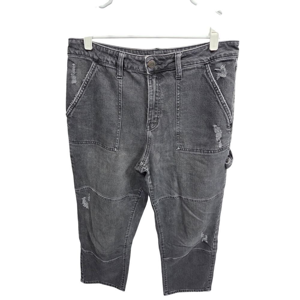 Charcoal Super High Rise Carpenter Straight Jeans - SO - 15/32